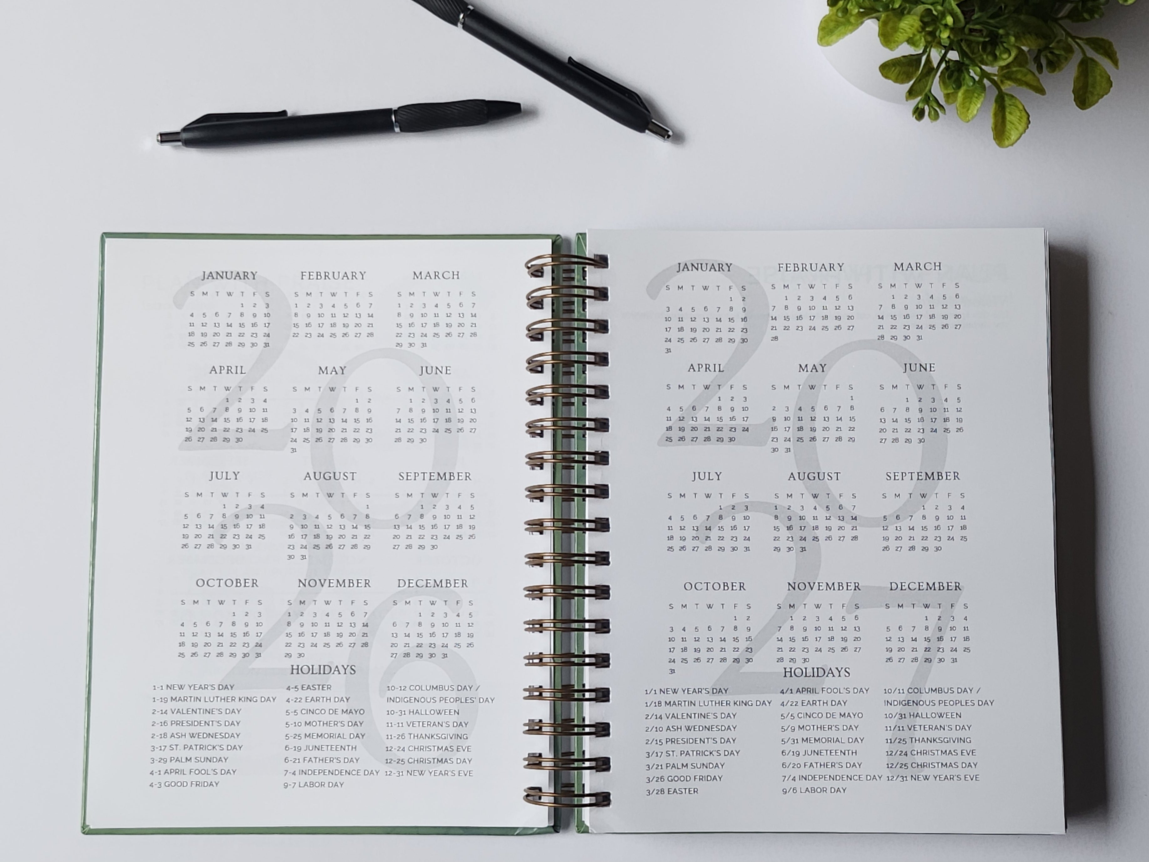 Undated 12-Month Planner - Black
